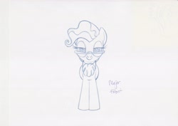 Size: 3507x2480 | Tagged: safe, mayor mare, earth pony, pony, g4, official, leak, 2010, concept art, female, front view, mare, my little pony adventures, pencil drawing, sketch, smiling, solo, traditional art