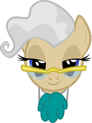 Size: 284x380 | Tagged: safe, mayor mare, earth pony, pony, g4, official, leak, .svg available, bust, glasses, head only, looking at you, portrait, simple background, smiling, solo, transparent background, vector