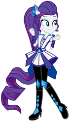 Size: 1024x1756 | Tagged: safe, artist:mixiepie, color edit, edit, editor:amadondawn, rarity, human, equestria girls, g4, boots, colored, crystal guardian, female, high heel boots, shoes, simple background, solo, transparent background