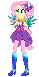 Size: 1024x1992 | Tagged: safe, artist:mixiepie, color edit, edit, editor:amadondawn, fluttershy, human, equestria girls, g4, boots, colored, crystal guardian, crystal wings, female, high heel boots, shoes, simple background, solo, transparent background, wings