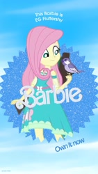 Size: 1080x1920 | Tagged: safe, edit, edited screencap, screencap, fluttershy, human, equestria girls, g4, my little pony equestria girls: choose your own ending, text support, text support: fluttershy, barbie, barbie (film), female, solo