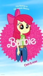 Size: 1080x1920 | Tagged: safe, apple bloom, human, equestria girls, g4, barbie, barbie (film), bow, female, hair bow, solo