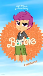 Size: 1080x1920 | Tagged: safe, scootaloo, human, equestria girls, g4, barbie, barbie (film), female, solo