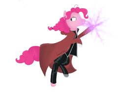 Size: 4080x3072 | Tagged: safe, artist:lunarglaze, pinkie pie, earth pony, pony, g4, clothes, crossover, edward elric, fullmetal alchemist, lightning, prosthesis, simple background, solo, white background