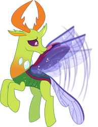 Size: 3000x3875 | Tagged: safe, artist:dashiesparkle, thorax, changedling, changeling, g4, to change a changeling, flying, high res, king thorax, male, simple background, solo, transparent background, wings