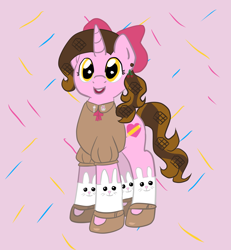 Size: 1773x1920 | Tagged: safe, artist:wrath-marionphauna, oc, oc only, oc:color breezie, base used, bow, clothes, ear piercing, earring, hair bow, jewelry, piercing, shirt, shoes, socks