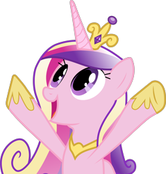 Size: 3944x4127 | Tagged: safe, artist:firlin123, princess cadance, alicorn, pony, g4, crown, cute, cutedance, female, hoof shoes, hooves up, jewelry, looking up, mare, open mouth, rainbowshining, regalia, simple background, smiling, solo, tiara, transparent background