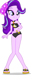 Size: 1991x4841 | Tagged: safe, artist:dustinwatsongkx, starlight glimmer, human, equestria girls, g4, my little pony equestria girls: better together, accessory swap, bare shoulders, beanie, bikini, bikini bottom, clothes, clothes swap, feet, female, geode of empathy, hat, jewelry, magical geodes, necklace, sandals, simple background, sleeveless, solo, sunset shimmer swimsuit, sunset shimmer's beach shorts swimsuit, swimsuit, swimsuit swap, transparent background, vector