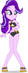 Size: 1894x4841 | Tagged: safe, alternate version, artist:dustinwatsongkx, starlight glimmer, human, equestria girls, g4, my little pony equestria girls: better together, accessory swap, bare shoulders, bikini, bikini bottom, clothes, clothes swap, feet, female, sandals, simple background, sleeveless, solo, sunset shimmer swimsuit, sunset shimmer's beach shorts swimsuit, swimsuit, swimsuit swap, transparent background, vector