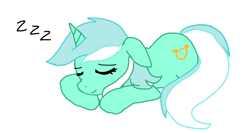 Size: 2000x1063 | Tagged: safe, artist:all lyres for lyra, lyra heartstrings, pony, unicorn, g4, cute, eyes closed, female, floppy ears, horn, lying down, lyrabetes, mare, onomatopoeia, prone, simple background, sleeping, solo, sound effects, white background, zzz