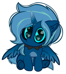 Size: 6684x7483 | Tagged: safe, artist:fededash, oc, oc only, alicorn, absurd resolution, alicorn oc, chibi, cute, horn, looking at you, simple background, sitting, solo, transparent background, wings