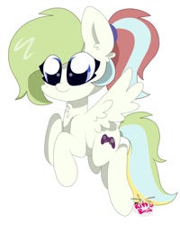 Size: 958x1200 | Tagged: safe, artist:kittyrosie, oc, oc only, oc:gamer beauty, pegasus, pony, female, mare, pegasus oc, ponytail, signature, simple background, solo, spread wings, tail, white background, wings