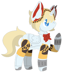 Size: 812x946 | Tagged: safe, artist:mimiqq, alicorn, pony, robot, robot pony, aigis, bow, crossover, female, lineless, mare, persona, persona 3, ponified, raised hoof, simple background, solo, transparent background