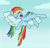 Size: 1136x1091 | Tagged: safe, artist:calmbreezes, rainbow dash, pegasus, pony, g4, cloud, drool, on a cloud, outdoors, sleeping, sleeping on a cloud, snoring, solo