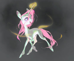 Size: 2048x1671 | Tagged: safe, artist:kirrrika, oc, oc only, pony, unicorn, abstract background, female, horn, magic, mare, solo