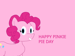 Size: 960x720 | Tagged: safe, artist:drewthetoonfan2005, pinkie pie, earth pony, g4, female, pink background, pinkie pie day, simple background, solo