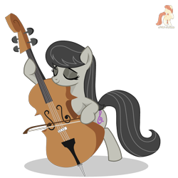 Size: 2500x2500 | Tagged: safe, artist:r4hucksake, octavia melody, earth pony, pony, g4, cello, female, gray eyeshadow, mare, musical instrument, simple background, solo, transparent background