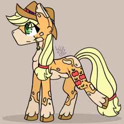 Size: 2500x2500 | Tagged: safe, artist:wolfgirlstuart, applejack, earth pony, pony, g4, applejack's hat, cloven hooves, coat markings, cowboy hat, eye clipping through hair, female, hat, solo, unshorn fetlocks