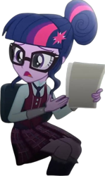 Size: 1497x2520 | Tagged: safe, edit, edited screencap, editor:mrtoonlover83, screencap, sci-twi, twilight sparkle, human, equestria girls, g4, my little pony equestria girls: friendship games, background removed, clothes, crystal prep academy uniform, necktie, needs more jpeg, not a vector, school tie, school uniform, schoolgirl, simple background, solo, transparent background, uniform