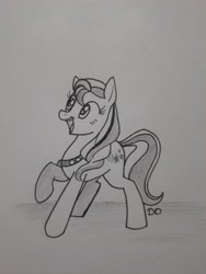 Size: 3072x4096 | Tagged: safe, artist:danny obscure, sunny starscout, earth pony, pony, g4, g5, female, g5 to g4, generation leap, grayscale, mare, monochrome, pen drawing, pencil drawing, solo, traditional art, unitober 2024