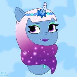 Size: 1280x1280 | Tagged: safe, artist:dawnie, stardance, auroricorn, pony, g5, abstract background, female, mare, solo, unitober 2024