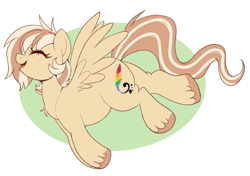 Size: 1290x909 | Tagged: safe, artist:lulubell, oc, oc only, oc:lulubell, pegasus, pony, eyes closed, flying, open mouth, open smile, race swap, smiling, solo