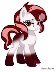 Size: 778x1008 | Tagged: safe, artist:kiss_and_tell, oc, oc only, earth pony, pony, base used, female, mare, red eyes, red hair, simple background, solo, white background