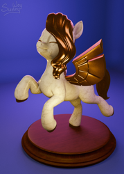 Size: 1146x1600 | Tagged: safe, artist:sunny way, pipp petals, pegasus, pony, g5, my little pony: a new generation, 3d, 3d render, adorapipp, art, artwork, blender, craft, cute, digital art, female, feral, figurine, gold, marble, mare, sculpture, solo, statue, zbrush