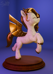 Size: 1146x1600 | Tagged: safe, artist:sunny way, pipp petals, pegasus, pony, g5, my little pony: a new generation, 3d, 3d render, adorapipp, art, artwork, blender, craft, cute, digital art, female, feral, figurine, gold, marble, mare, sculpture, solo, statue, zbrush