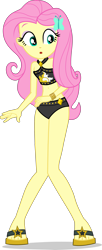 Size: 1882x4599 | Tagged: safe, alternate version, artist:dustinwatsongkx, fluttershy, human, equestria girls, g4, bare shoulders, belly, belly button, bikini, bikini bottom, bikini top, clothes, clothes swap, female, gold, hairclip, legs, midriff, sandals, simple background, sleeveless, solo, stupid sexy fluttershy, sunset shimmer's beach shorts swimsuit, swimsuit, swimsuit swap, transparent background