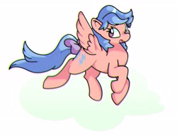 Size: 2985x2303 | Tagged: safe, artist:kindakismet, firefly, pegasus, pony, g1, abstract background, flying, smiling, solo