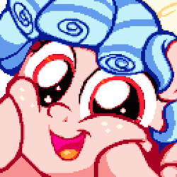 Size: 512x512 | Tagged: safe, artist:rosie_eclairs, artist:rosy_eclairs, cozy glow, pegasus, g4, adorable face, cozybetes, cute, daaaaaaaaaaaw, digital art, female, filly, foal, mare, pixel art