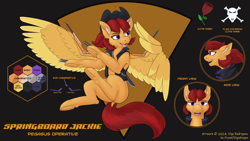 Size: 1920x1080 | Tagged: safe, artist:thedigodragon, oc, oc only, oc:jackie, pegasus, pony, blade, butt, pegasus oc, plot, solo, weapon, wingblade