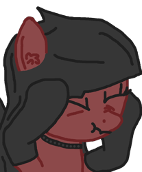 Size: 822x992 | Tagged: safe, artist:lrg!!, oc, oc only, oc:octane red, pegasus, pony, black lipstick, choker, clothes, ear fluff, eyes closed, lipstick, makeup, nose wrinkle, pegasus oc, reaction image, scrunchy face, simple background, socks, solo, transparent background