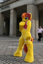 Size: 600x900 | Tagged: safe, artist:atalonthedeer, oc, oc only, oc:canni soda, human, 2012, building, clothes, cosplay, costume, eurofurence, irl, irl human, outdoors, photo, solo focus