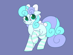 Size: 1200x900 | Tagged: safe, artist:php193, oc, oc only, oc:snuggle star, pony, unicorn, bow, clothes, curly mane, curly tail, cute, female, hair bow, heart, heart eyes, horn, mare, socks, tail, tail bow, unicorn oc, wingding eyes