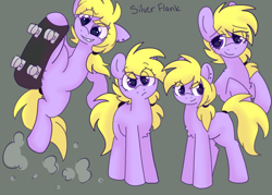 Size: 2800x2000 | Tagged: safe, artist:php193, oc, oc:silver flank, earth pony, cute, skateboard