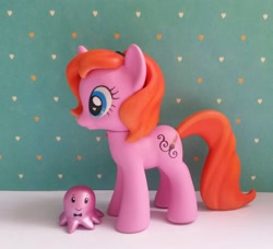 Size: 2004x1826 | Tagged: safe, artist:viki-niki, oc, oc only, oc:dazha, octopus, pony, unicorn, g4, blue eyes, craft, customized toy, cute, female, female oc, horn, indoors, irl, long tail, mare, ocbetes, orange hair, orange mane, orange tail, photo, pink coat, pony oc, short hair, short mane, solo, standing, tail, toy, unicorn oc