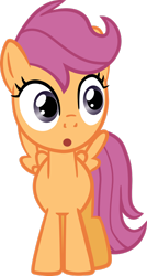 Size: 1024x1904 | Tagged: safe, artist:poniesfromheaven, scootaloo, pegasus, pony, g4, :o, female, filly, foal, open mouth, simple background, solo, spread wings, transparent background, vector, wings