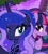 Size: 1220x1370 | Tagged: safe, artist:cstrawberrymilk, princess luna, twilight sparkle, alicorn, pony, g4, alternate hairstyle, bangs, base used, beautiful, beauty mark, black eyeshadow, blue coat, colored hooves, duo, duo female, ear piercing, earring, ethereal mane, eyes closed, eyeshadow, female, gradient mane, headband, hooves, horn, jewelry, lidded eyes, long mane, looking at someone, looking at you, makeup, mare, necklace, night, nightmare night, one eye closed, outdoors, pearl earrings, pearl necklace, peytral, piercing, ponyville, purple coat, purple eyeshadow, purple hooves, purple mane, raised hoof, screencap background, selfie, shiny hooves, smiling, smiling at someone, smiling at you, sparkles, sparkly mane, starry mane, straight mane, teal eyes, three quarter view, three toned mane, tree, twilight sparkle (alicorn), unicorn horn, wink