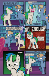 Size: 1920x2948 | Tagged: safe, artist:alexdti, oc, oc only, oc:brainstorm (alexdti), oc:star logic, pony, unicorn, comic:quest for friendship retold, angry, blushing, crying, floppy ears, horn, indoors, male, stallion, tears of anger