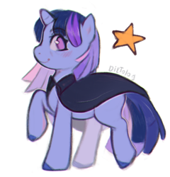 Size: 1214x1267 | Tagged: safe, artist:dietolog, oc, oc only, oc:flawless sparklemoon, pony, unicorn, my little pony the movie: the death of twilight sparkle, cute, fanart, female, fusion, fusion:trixie, fusion:twilight sparkle, fusion:twixie, horn, simple background, solo, white background