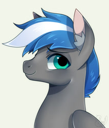 Size: 850x1000 | Tagged: safe, artist:renciel, oc, oc only, oc:cloud zapper, pegasus, pony, bust, male, solo, stallion