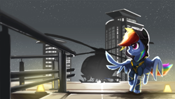 Size: 3840x2160 | Tagged: safe, artist:theprince, rainbow dash, pegasus, pony, g4, clothes, female, helicopter, hoodie, mare, solo