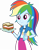 Size: 2705x3500 | Tagged: safe, artist:octosquish7260, rainbow dash, human, equestria girls, g4, arms, bread, breakfast, bust, cheese, clothes, collar, egg (food), egg sandwich, female, food, fried egg, glass, glass of water, hand, happy, holding, jacket, lettuce, long hair, open clothes, open shirt, plate, sandwich, shirt, short sleeves, show accurate, simple background, skirt, slender, sliced cheese, smiling, solo, standing, sweatshirt, teenager, thin, tomato, transparent background, water, wristband