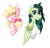 Size: 842x816 | Tagged: safe, artist:furtoodie, oc, oc only, oc:duckie, oc:moss fields, earth pony, pegasus, pony, bust, duo, female, mare, portrait, simple background, transparent background