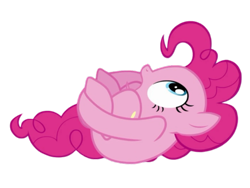 Size: 800x600 | Tagged: safe, edit, edited screencap, editor:dracoawesomeness, screencap, pinkie pie, earth pony, pony, g4, my little pony: friendship is magic, background removed, curled up, female, not a vector, solo