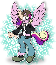 Size: 1588x1838 | Tagged: safe, artist:sketchymouse, princess cadance, alicorn, human, pony, g4, clothes, human to pony, jacket, mid-transformation, outline, pants, solo, transformation