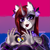 Size: 2893x2893 | Tagged: safe, artist:minamikoboyasy, oc, oc only, oc:selune darkeye, unicorn, anthro, bisexual pride flag, body markings, bow, ear fluff, goth, goth dress, hair bow, heart hands, horn, lgbt, markings, pride, pride flag, progressive pride flag, redhead, solo