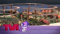 Size: 1920x1080 | Tagged: safe, edit, edited screencap, screencap, twilight sparkle, alicorn, pony, g4, g4.5, my little pony: pony life, zound off, indoors, ted talk, toy train, train, train wreck, twi talk, twilight sparkle (alicorn)